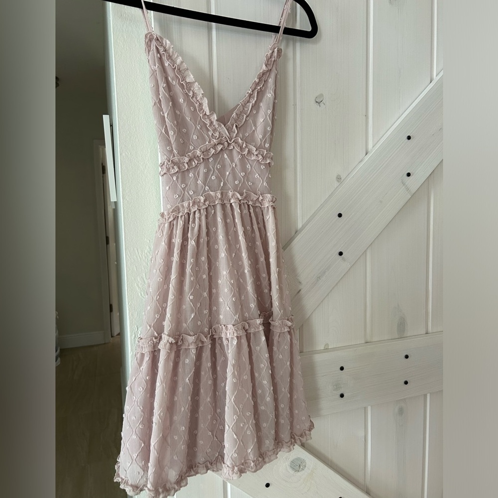 Blush colored adjustable strap dress size small